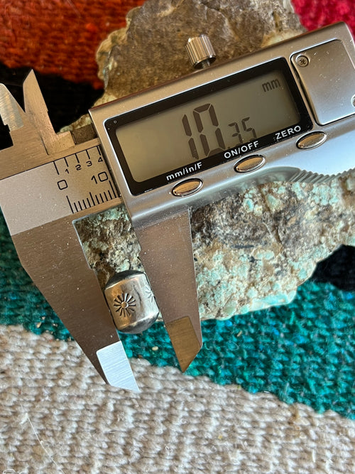 Handmade Stamped Sterling Silver Barrel Beads, High Noon