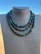 Turquoise & Sterling Silver 8mm Beaded Necklace