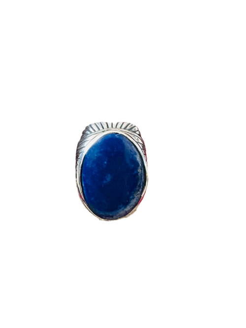 Old Pawn Navajo Sterling Silver & Lapis Men’s Ring Size 9