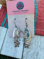 Handcrafted Old Pawn Sterling Silver Kokopelli Dangle Earrings