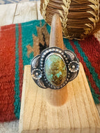 Old Pawn Navajo Sterling Silver & Turquoise Ring Size 6
