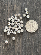 10 Bright Sterling Silver Machine Made Seamless Round Beads, 8mm