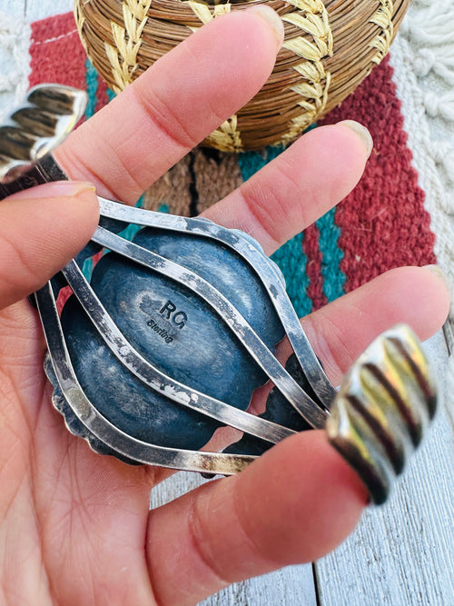 Old Pawn Navajo Sterling Silver & Turquoise Cuff Bracelet