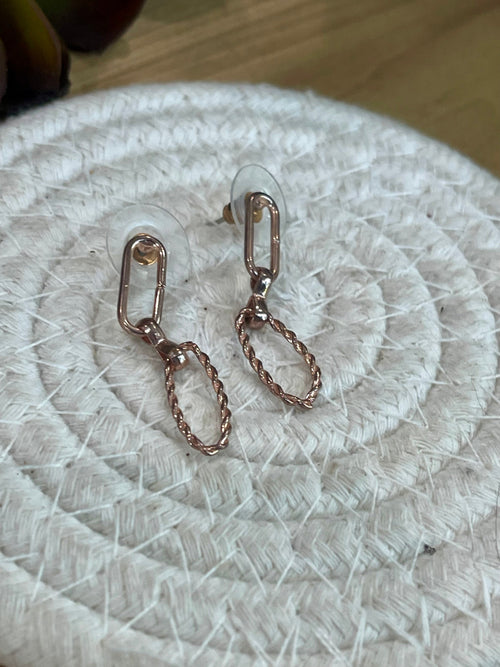 Vintage Handmade Copper Post Dangle Earrings