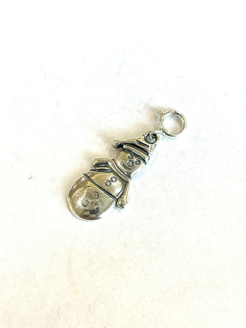 Handcrafted Sterling Silver CHRISTMAS SNOWMAN Charm