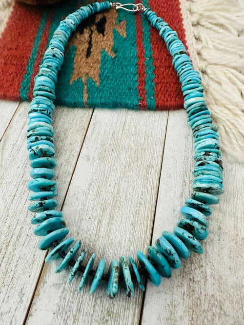 Navajo Turquoise & Heishi Beaded Necklace 18”
