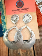 Handcrafted Old Pawn Sterling Silver Dangle Earrings