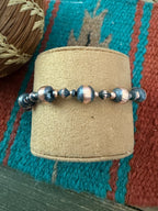 Handcrafted Copper Beaded Bracelet 7.5”