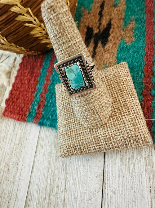 Old Pawn Navajo Sterling Silver & Turquoise Ring