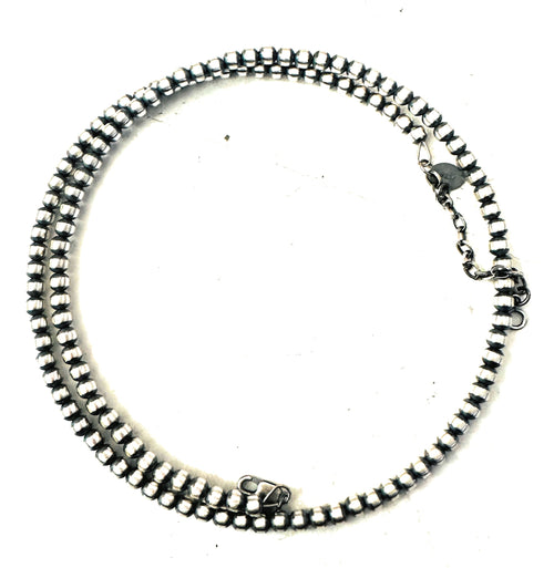 Handcrafted Sterling Silver Beaded Wrap Choker Necklace