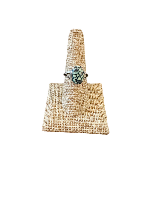 Old Pawn Navajo Sterling Silver & Turquoise Ring Size 8.25