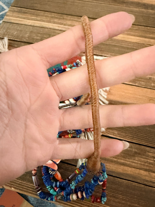 Handcrafted Multi Stone Six-Strand 32” Beaded Necklace