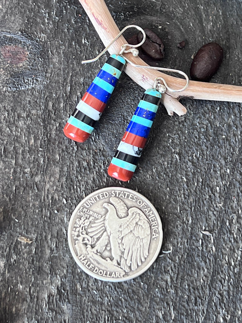 Santo Domingo Layered Multistone Earrings by Ronald Chavez, Stacked Gems #5