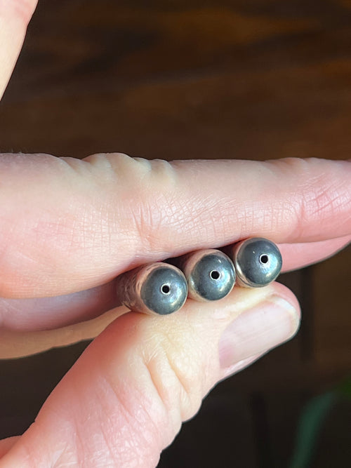 Handmade Stamped Sterling Silver Barrel Beads, The Firework