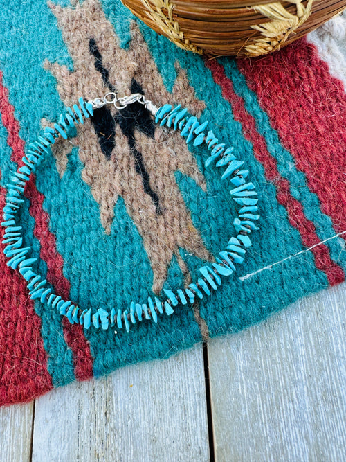 Handcrafted Turquoise & Sterling Silver Beaded Bracelet