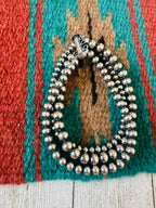 Navajo Sterling Silver Pearl Triple Strand Beaded Bracelet