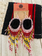 Navajo Beaded Cowboy Hat Dangle Earrings