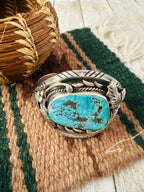 Handcrafted Old Pawn Turquoise & Sterling Silver Cuff Bracelet