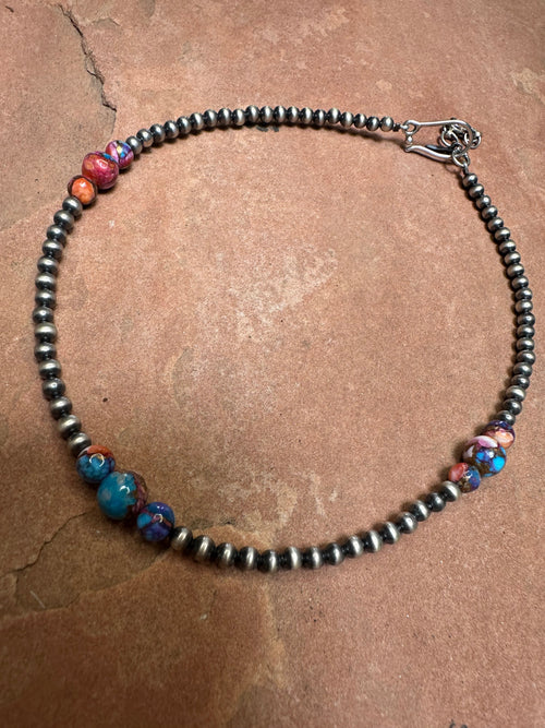 Handmade Pink Dream & Sterling Silver Beaded Necklace 16-18 inch