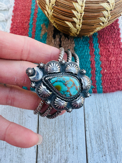 Handmade Artisan Sterling Silver & Turquoise Cuff Bracelet, CB Gems