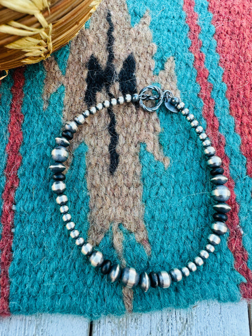 Handcrafted Onyx & Sterling Silver Pearl Beaded Bracelet