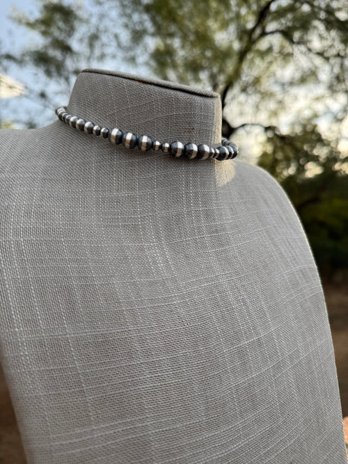 Handcrafted Sterling Silver Beaded Wrap Choker Necklace