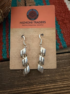 Handcrafted Old Pawn Sterling Silver Spiral Dangle Earrings