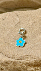 Sterling Silver Blue Flower Charm