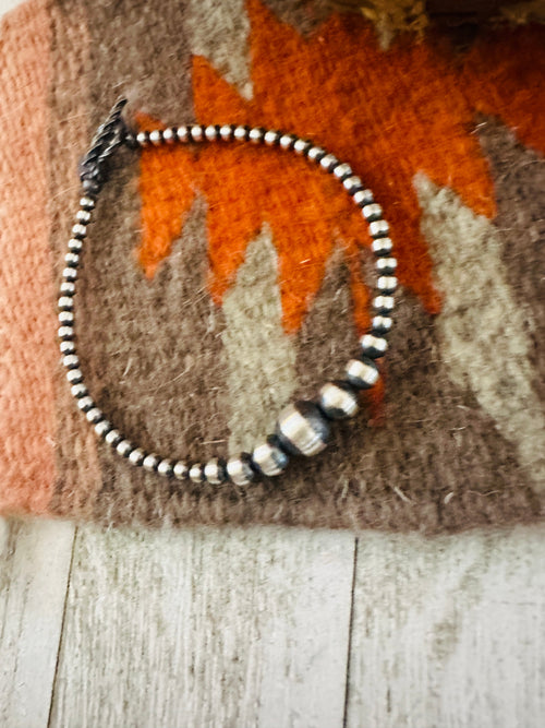 Navajo Sterling Silver Pearl Beaded Bracelet