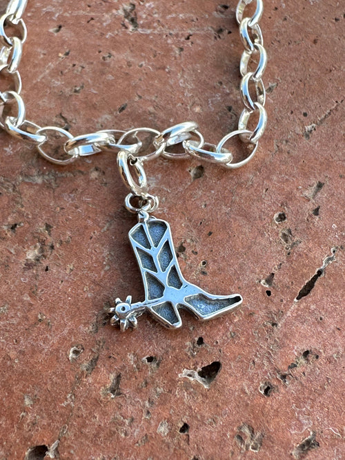 Handcrafted Sterling Silver Cowboy Boot Charm