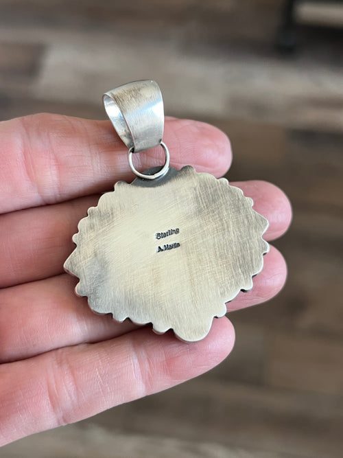 Handcrafted Sterling Silver Electric Rainbow Cluster Pendant by Angela Martin