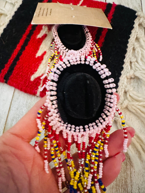 Navajo Beaded Cowboy Hat Dangle Earrings