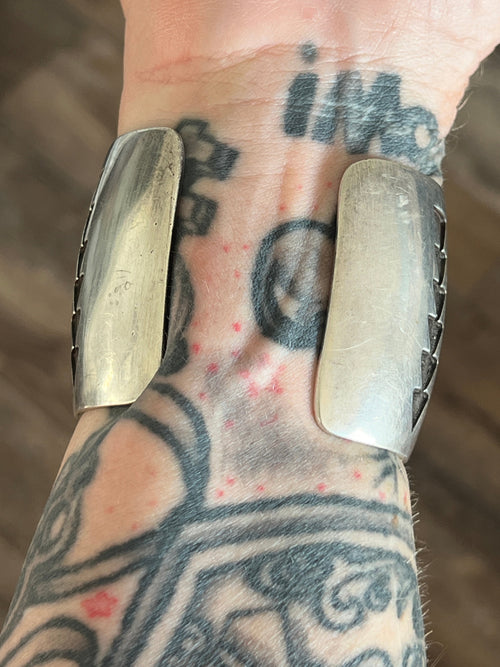 Handcrafted Vintage Sterling Silver Hopi Petroglyph Cuff