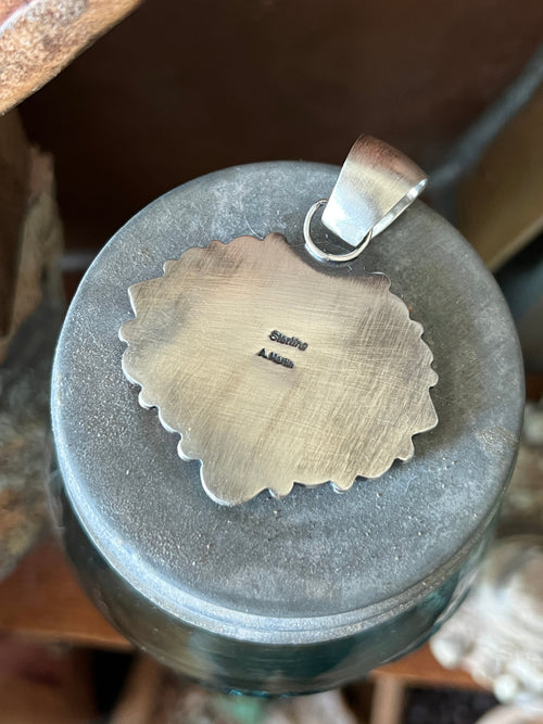 Handcrafted Sterling Silver Electric Rainbow Cluster Pendant by Angela Martin