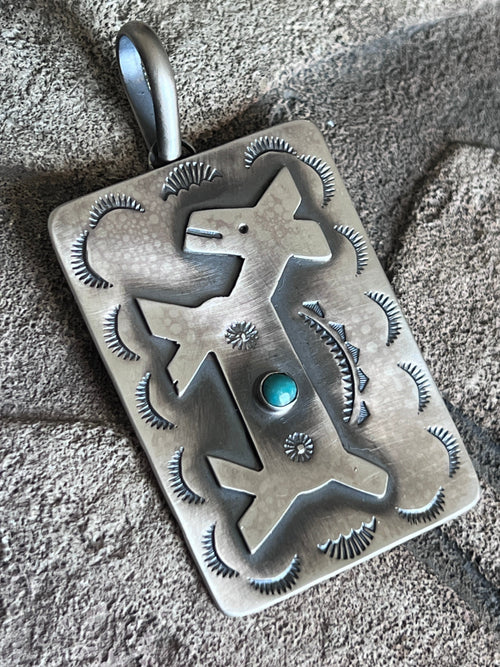 Hand Stamped Sterling Silver Fred Harvey Era Inspired Horse Tag Pendant by Kimari Somers