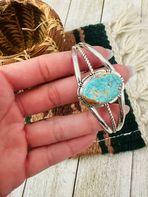 Handcrafted Old Pawn Turquoise & Sterling Silver Cuff Bracelet