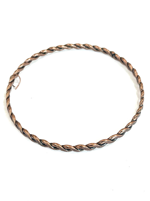 Vintage Handmade Copper Braided Bangle Bracelet
