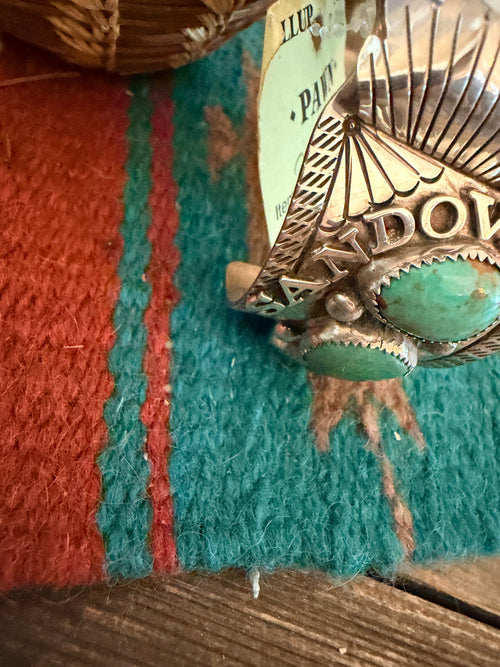 Handcrafted Old Pawn Turquoise & Sterling Silver Watch Cuff