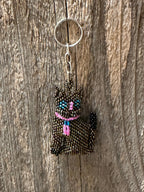 Handmade Beaded Cat Keychain