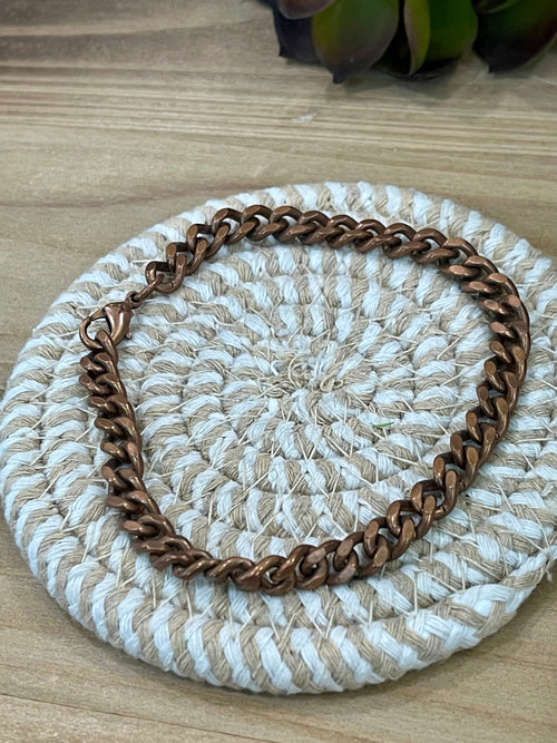 Vintage Handmade Copper Chain Bracelet