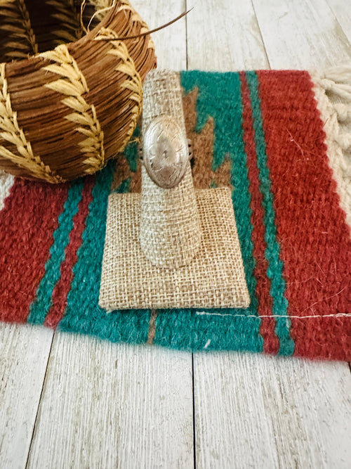 Old Pawn Navajo Hand Stamped Sterling Silver Ring Size 6