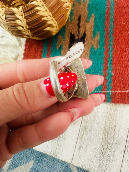 Old Pawn Navajo Sterling Silver & Azurite Ring Size 7