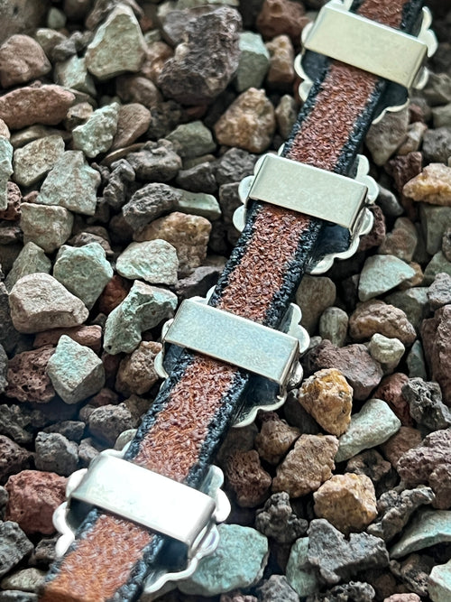 Sterling Silver and Kingman Turquoise Traditional Style Concho Slide, Oval