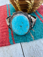 Old Pawn Navajo Sterling Silver & Turquoise Cuff Bracelet