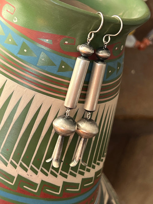 Handcrafted Sterling Silver Bead and Blossom Earrings by Tonisha Haley