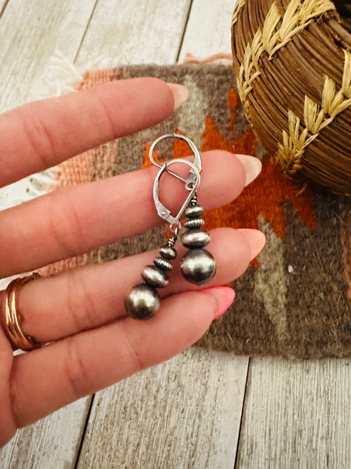 Navajo Sterling Silver Pearl Dangle Earrings