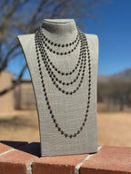 Handcrafted Sterling Silver 6mm Rosary Beaded Necklaces 144"