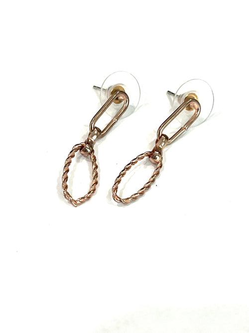 Vintage Handmade Copper Post Dangle Earrings