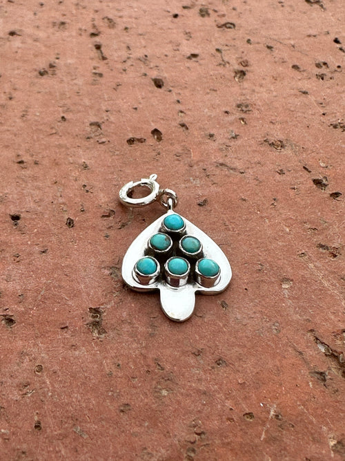 Sterling Silver and Turquoise Mini Christmas Tree Charm