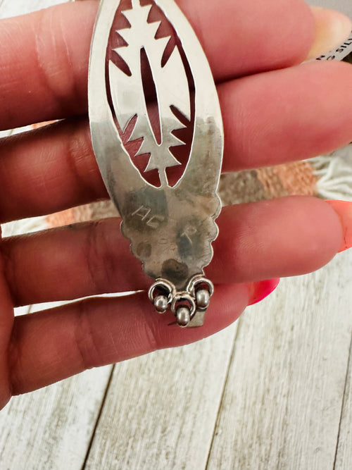 Old Pawn Navajo Sterling Silver & Lapis Dangle Earrings